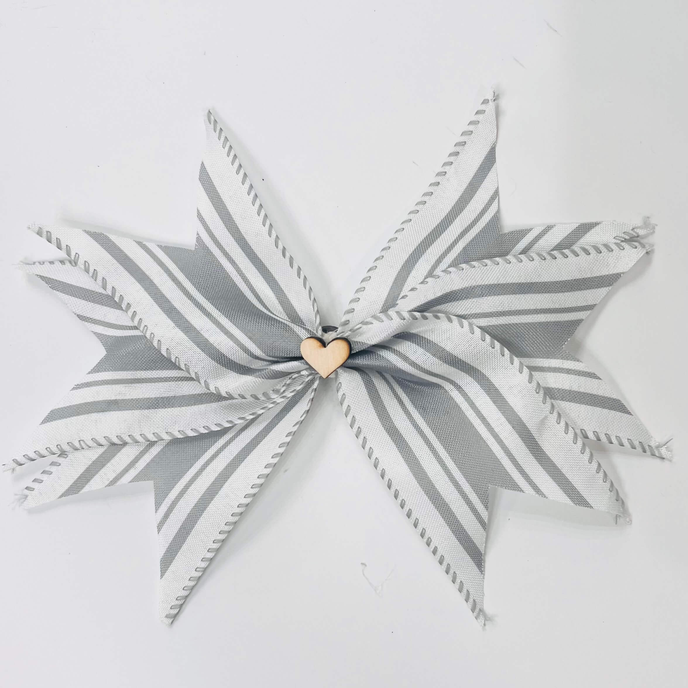 gray and white stripes bow