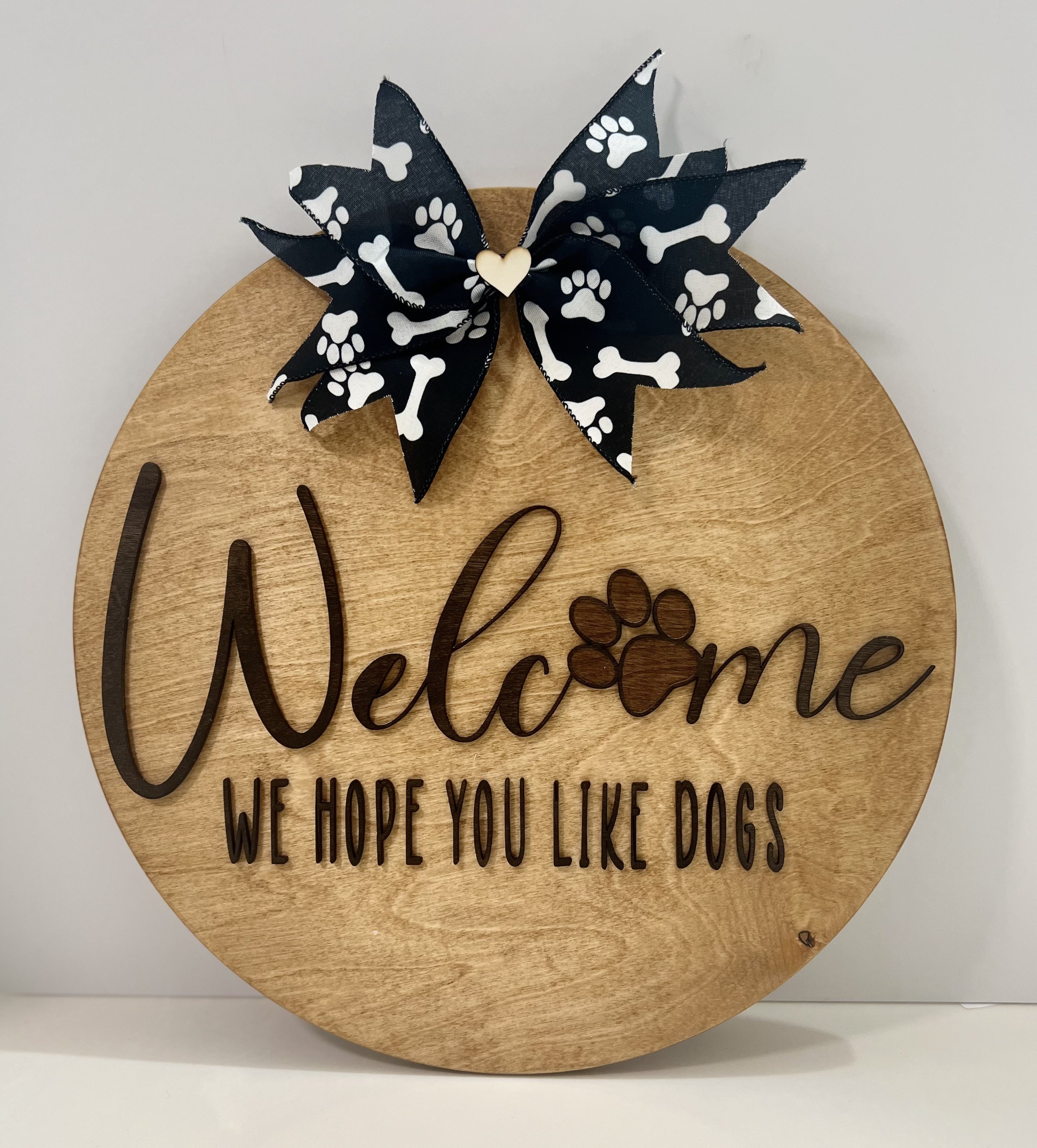 We Hope You Like Dogs Home Door Wreath with Interchangeable Bows