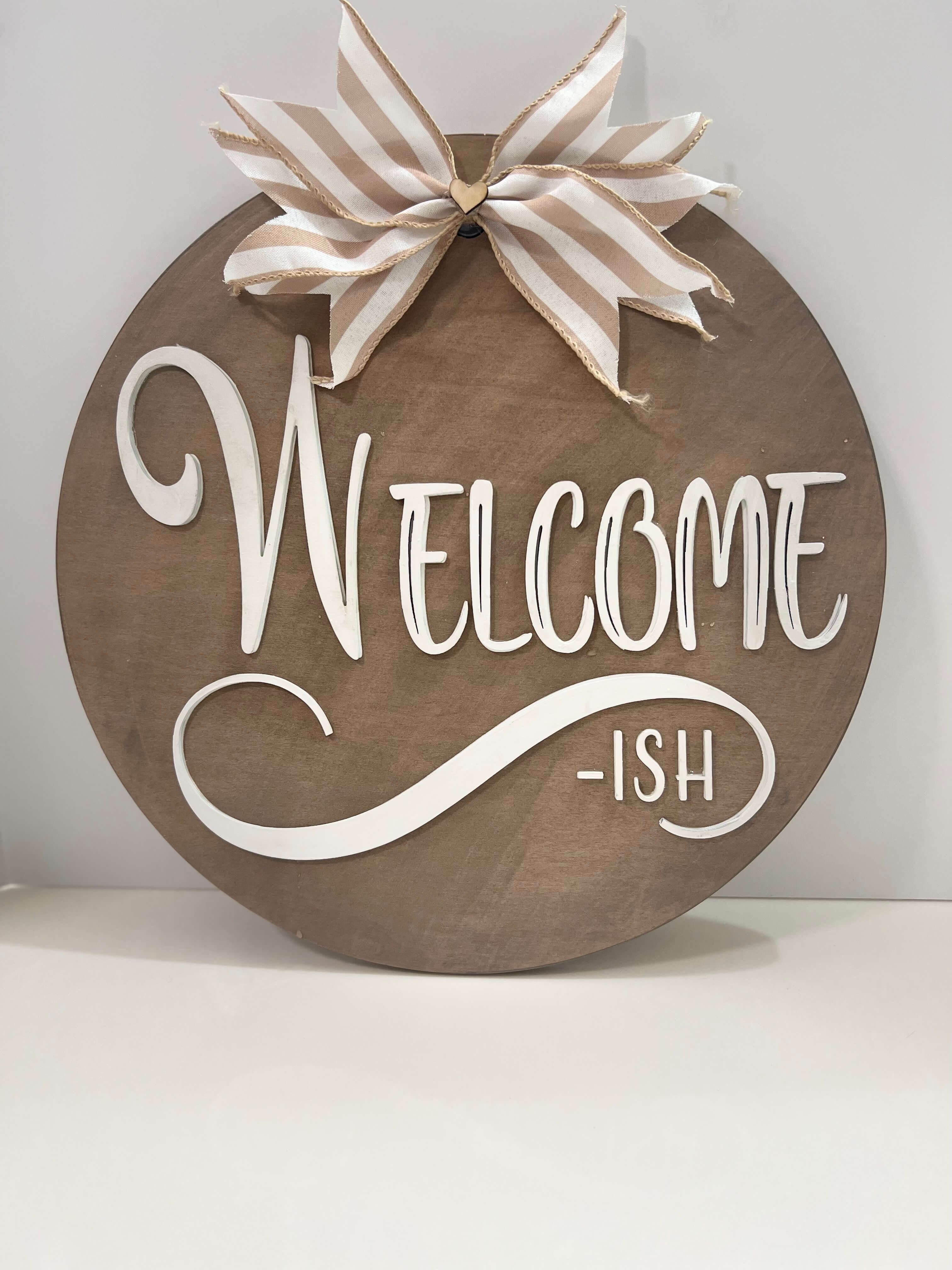 Welcome-ISH Door Wreath with Interchangeable Bows