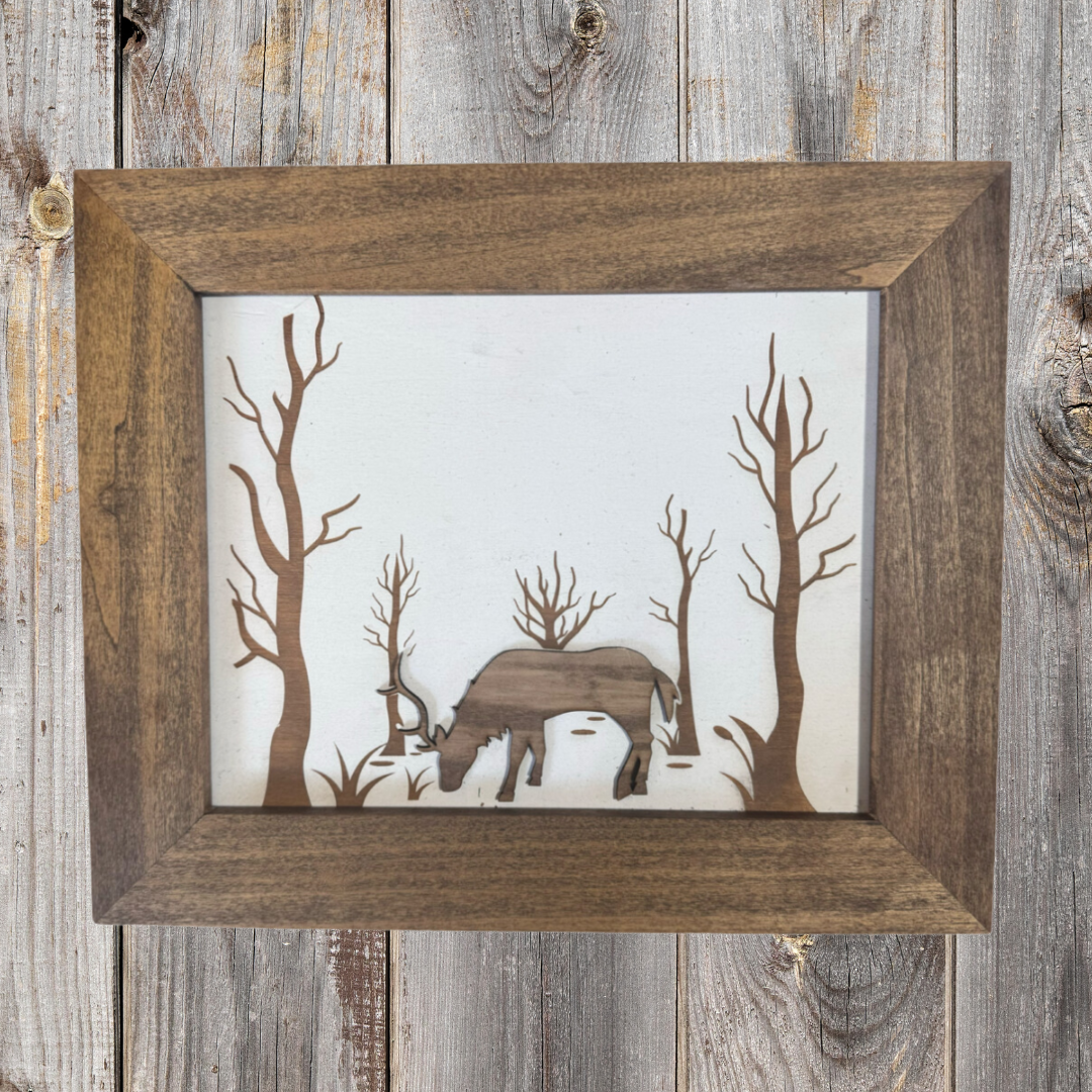 Deer in Trees Tactical Frame (Size: 8x10 Frame)