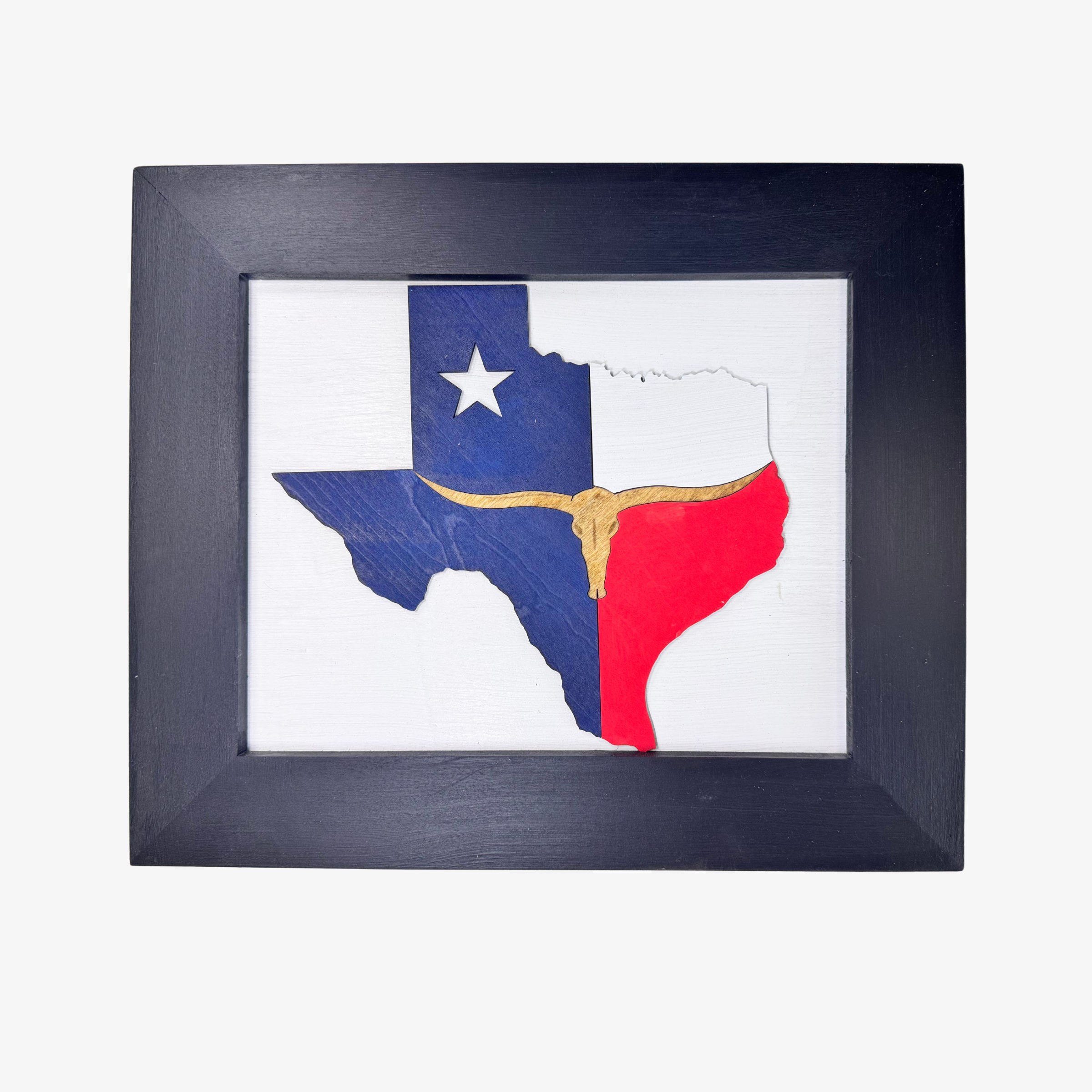 Longhorn Red White and Blue Tactical Frame (Size: 8x10 Frame)