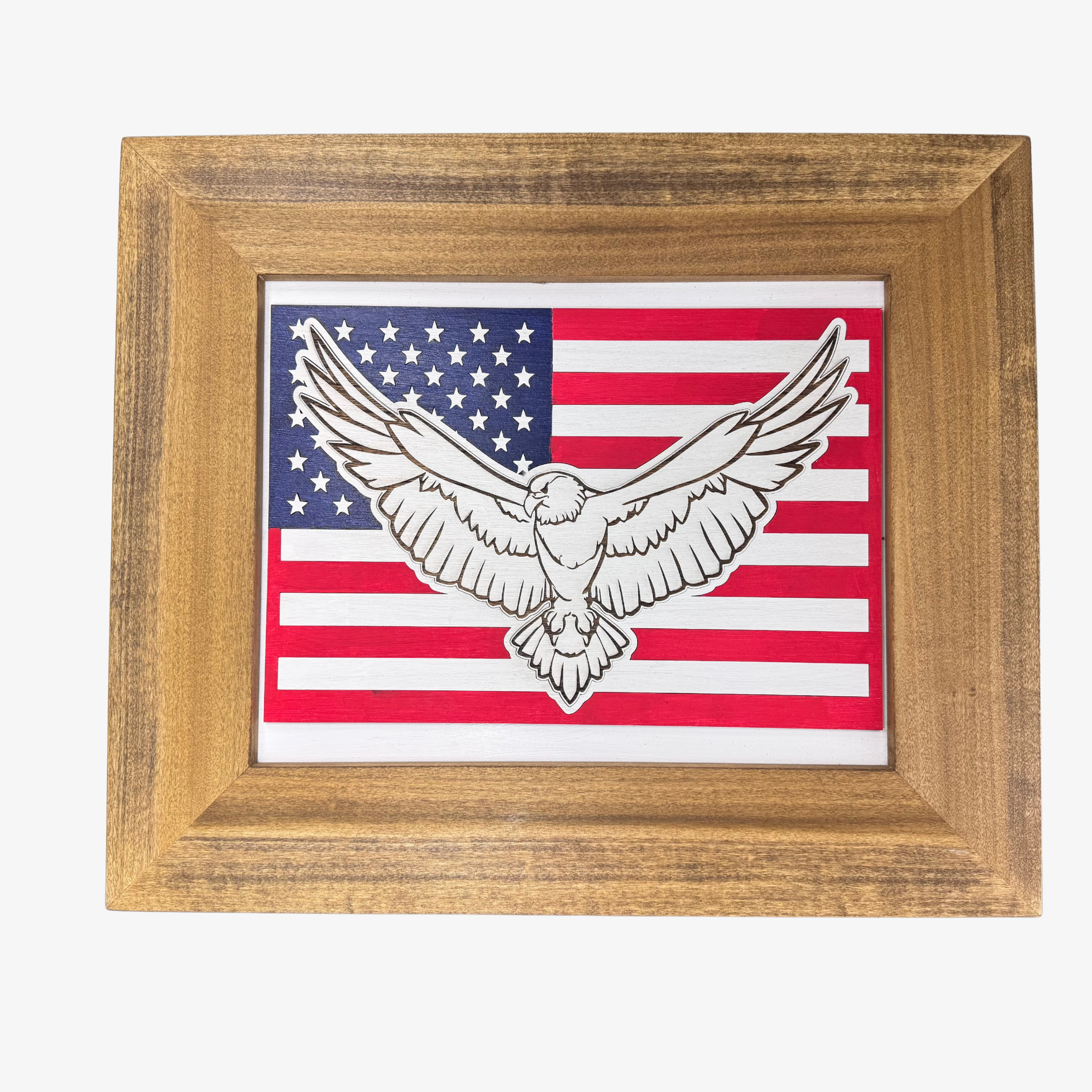Eagle on Flag Tactical Frame (Size: 8x10 Frame)
